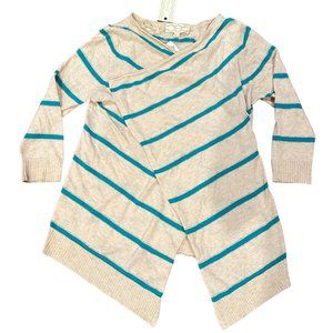 Pink Rose Style ps312901 Color heather oatmeal/jade Size small Wrap Sweater -NWT